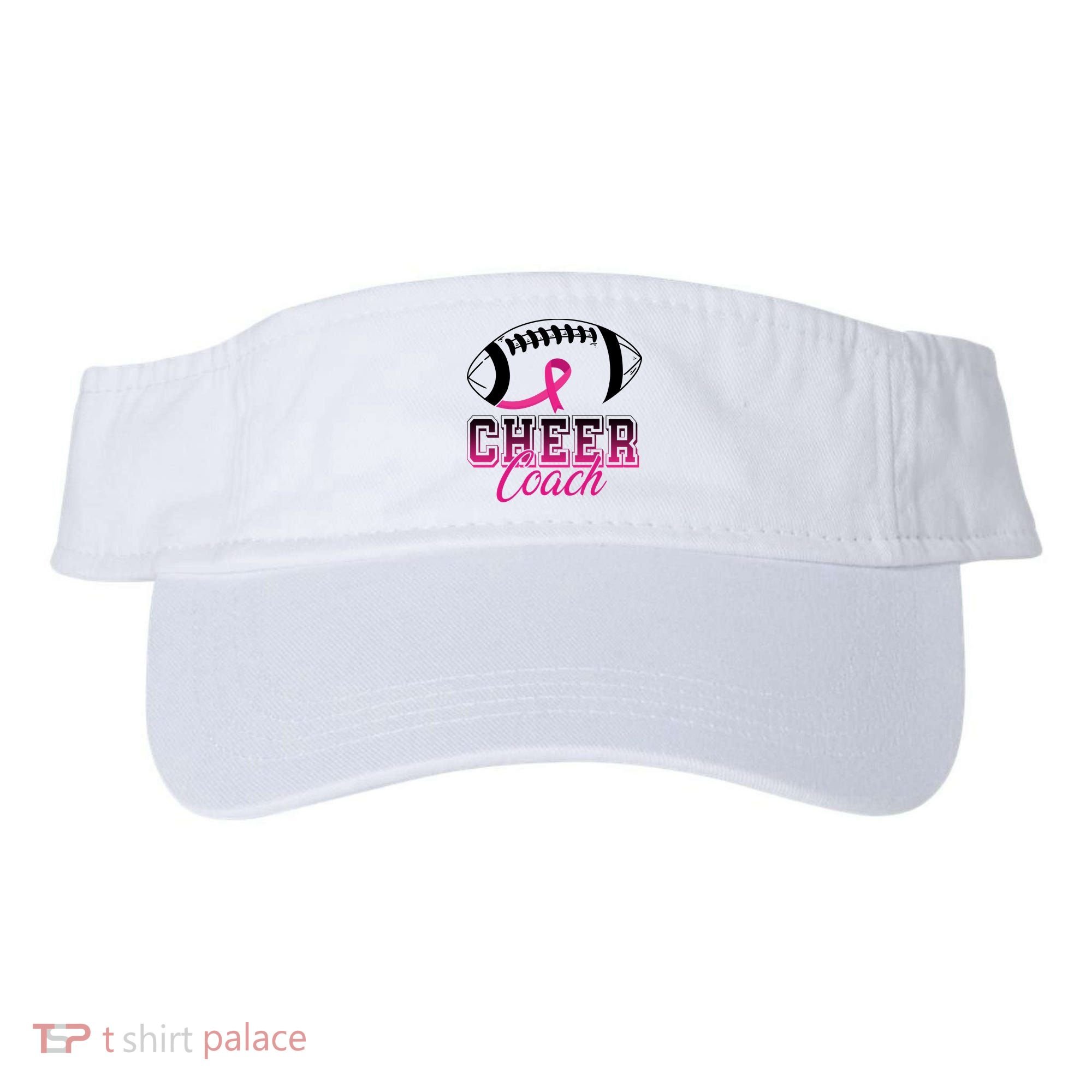Cheer Coach Football Breast Cancer Awareness Visor