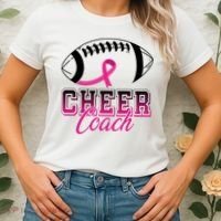 Cheer Coach Football Breast Cancer Awareness Women's T-Shirt thumb 2