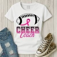 Cheer Coach Football Breast Cancer Awareness Women's T-Shirt thumb 3