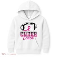 Cheer Coach Football Breast Cancer Awareness Kids Hoodie thumb 0