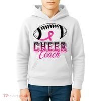 Cheer Coach Football Breast Cancer Awareness Kids Hoodie thumb 4