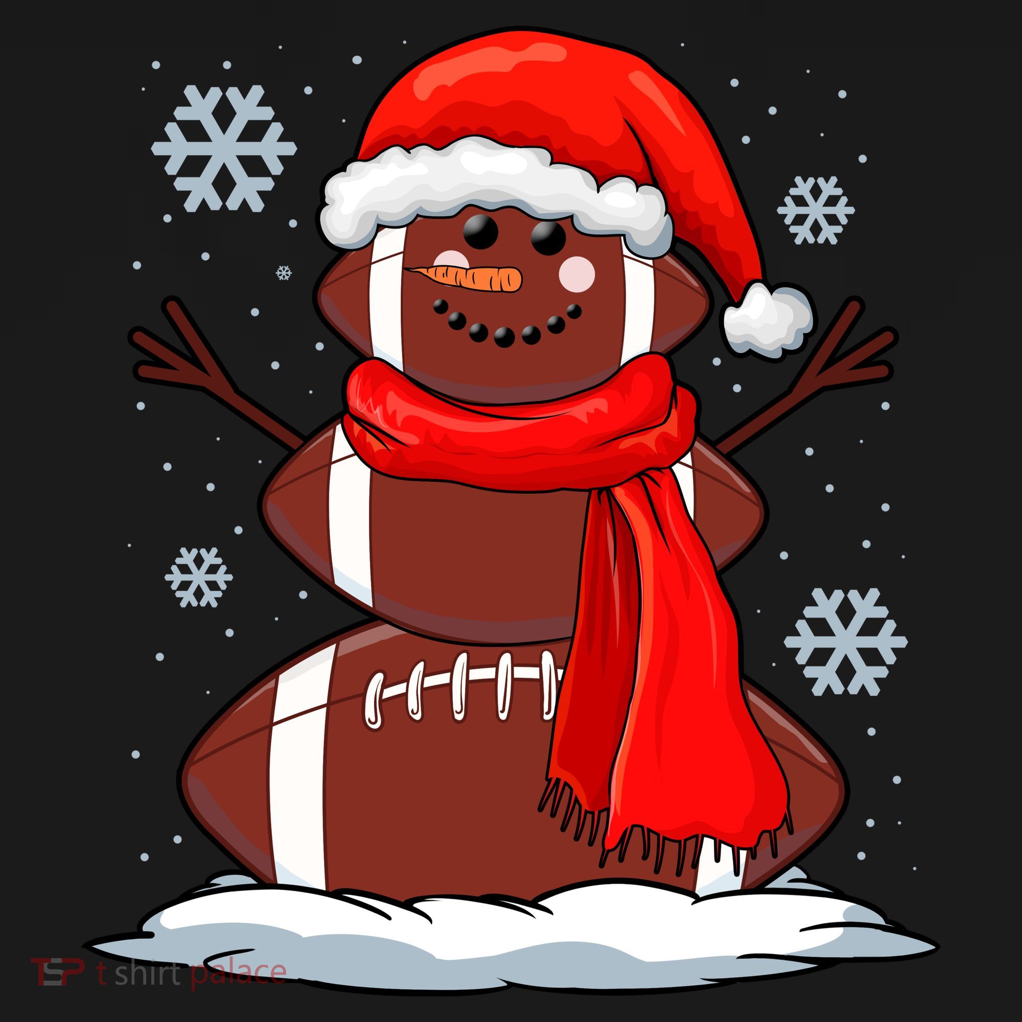 Cool Christmas Football Snowman Sports Fan Women's Hoodie