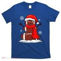 Cool Christmas Football Snowman Sports Fan T-Shirt thumb 0