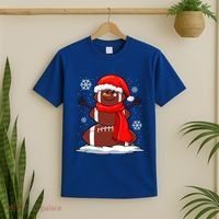 Cool Christmas Football Snowman Sports Fan T-Shirt thumb 2