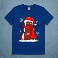 Cool Christmas Football Snowman Sports Fan T-Shirt thumb 5