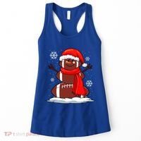 Cool Christmas Football Snowman Sports Fan Women's Tank Top thumb 0