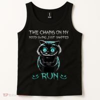 Creepy Cat Funny The Chains On My Mood Swing Just Snapped Tank Top thumb 2