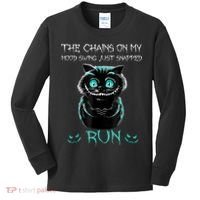 Creepy Cat Funny The Chains On My Mood Swing Just Snapped Kids Long Sleeve Shirt thumb 0