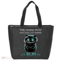 Creepy Cat Funny The Chains On My Mood Swing Just Snapped Tote Bag thumb 0