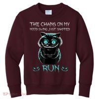 Creepy Cat Funny The Chains On My Mood Swing Just Snapped Kids Sweatshirt thumb 0