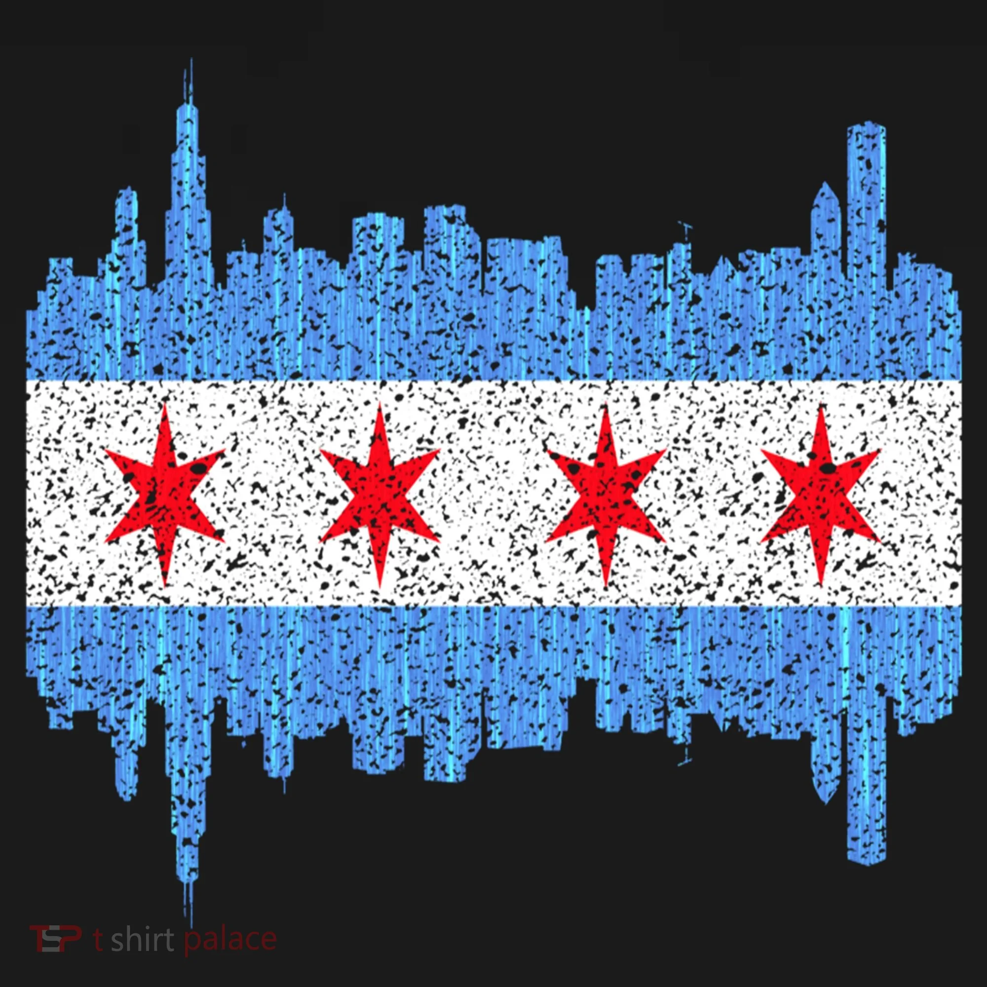 Chicago City Flag Vintage Long Sleeve Shirt