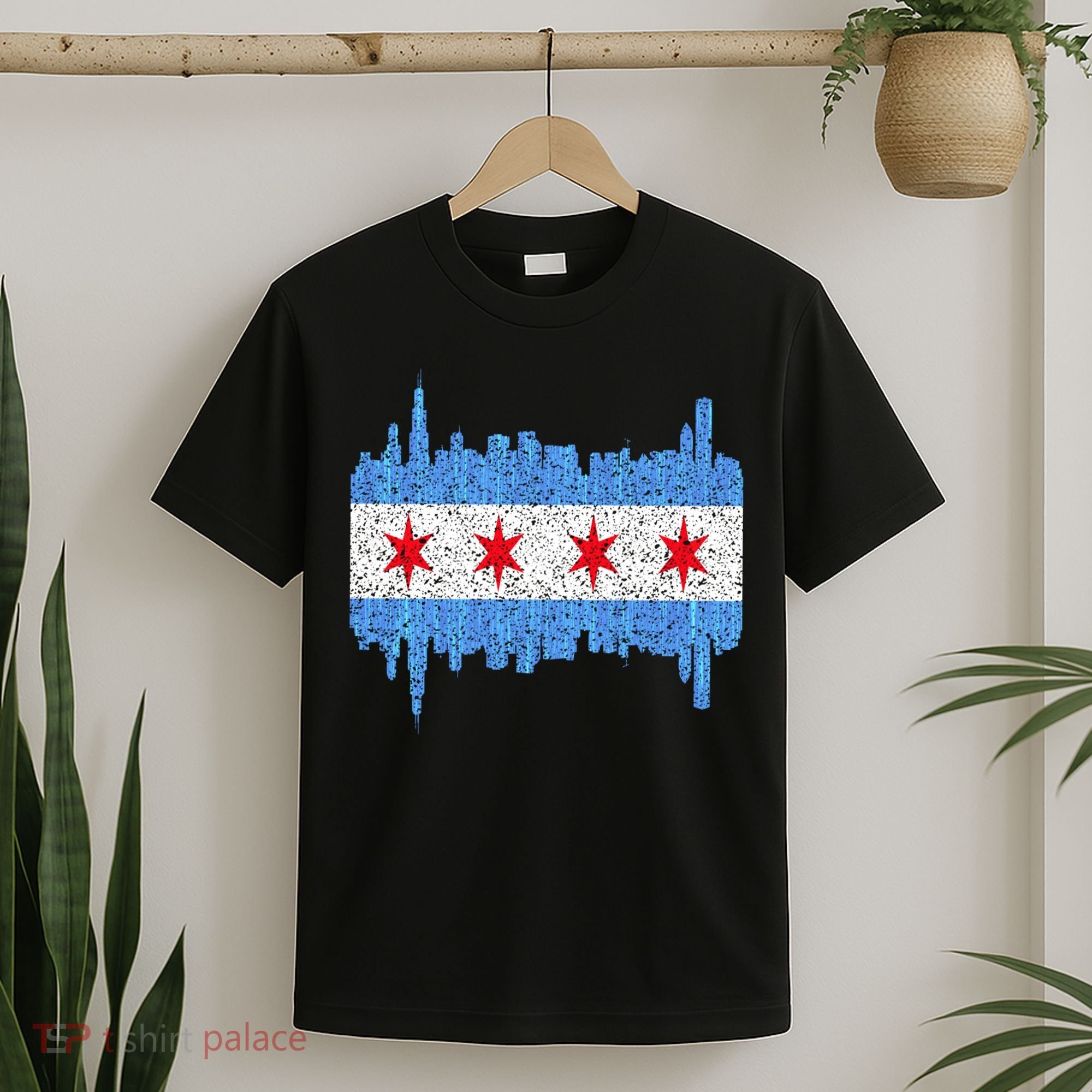 Chicago City Flag Vintage T-Shirt