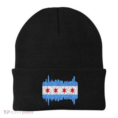 Chicago City Flag Vintage Beanie