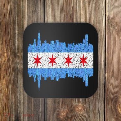 Chicago City Flag Vintage Coaster