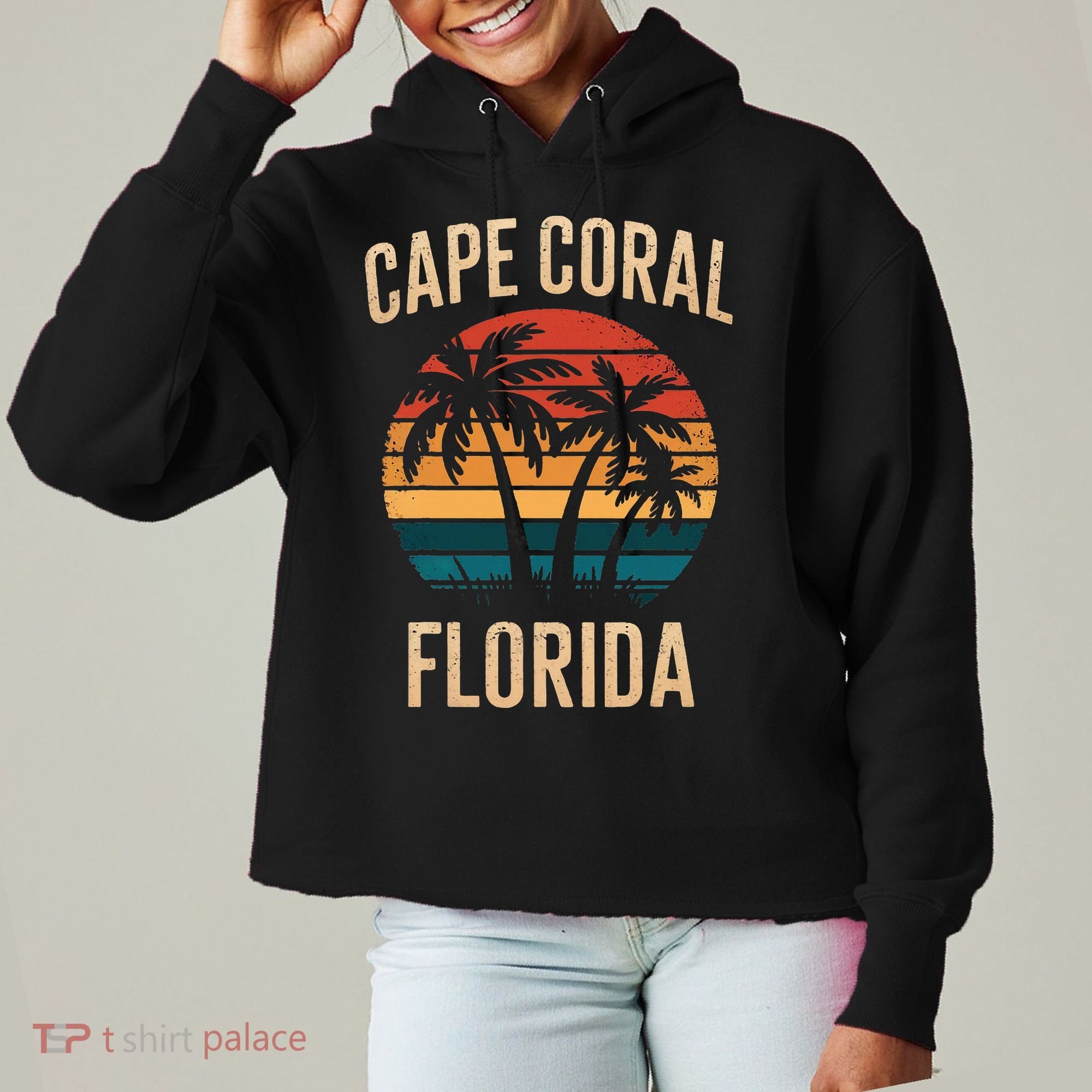 Cape Coral Florida Vacation Souvenirs  Ladies Heavyweight Boxy Pullover Hoodie