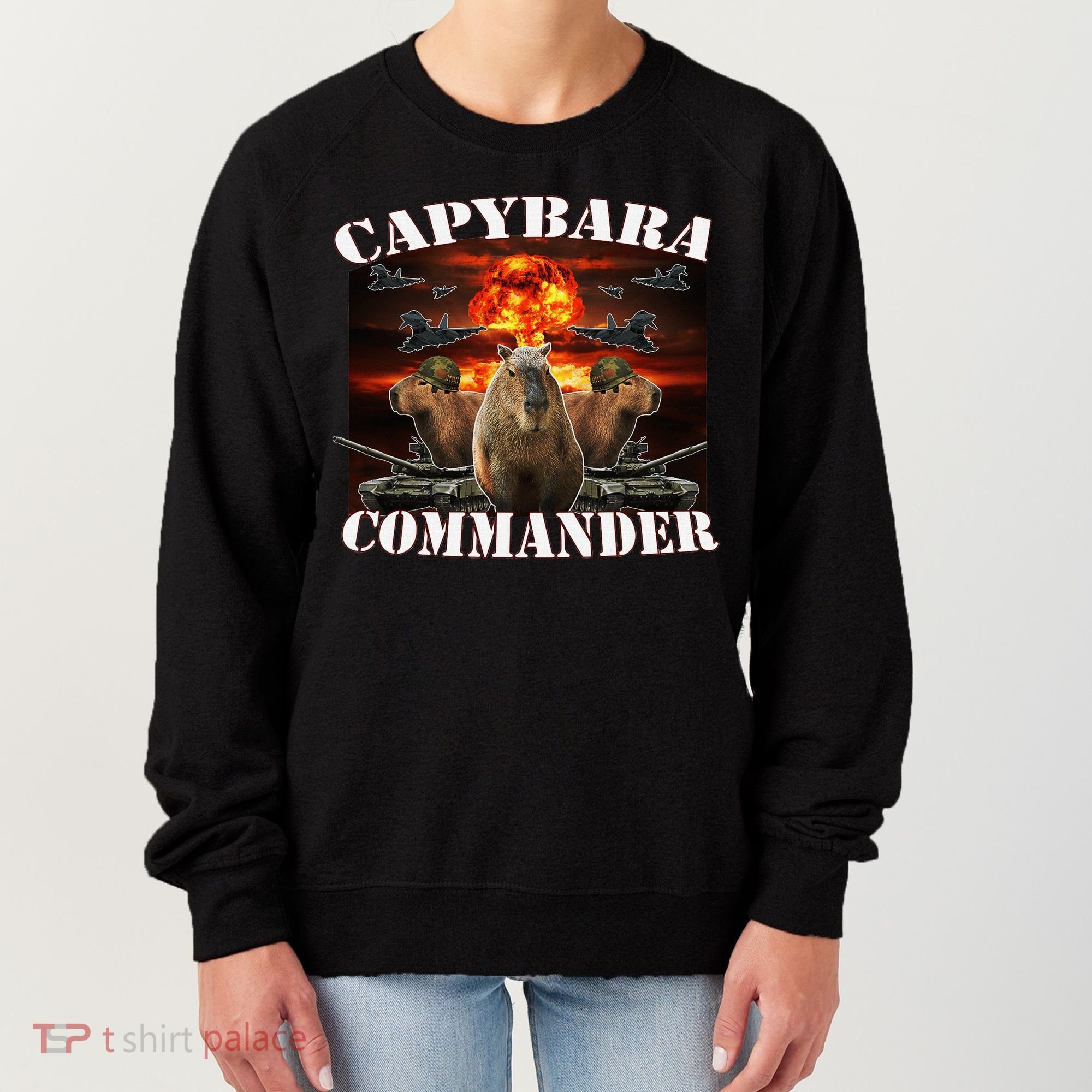 Capybara Commander Funny Capybara Warrior Women's Sweatshirt