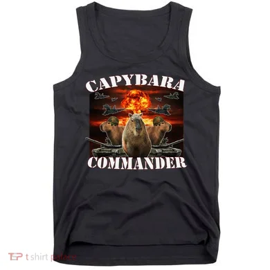 Capybara Commander Funny Capybara Warrior Tank Top