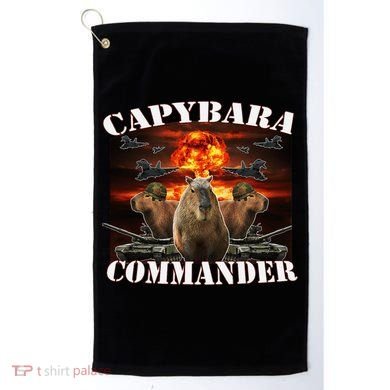 Capybara Commander Funny Capybara Warrior Golf Towel