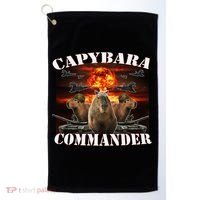 Capybara Commander Funny Capybara Warrior Golf Towel thumb 0