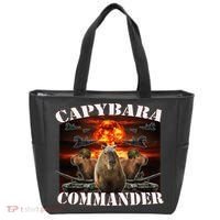 Capybara Commander Funny Capybara Warrior Tote Bag thumb 0