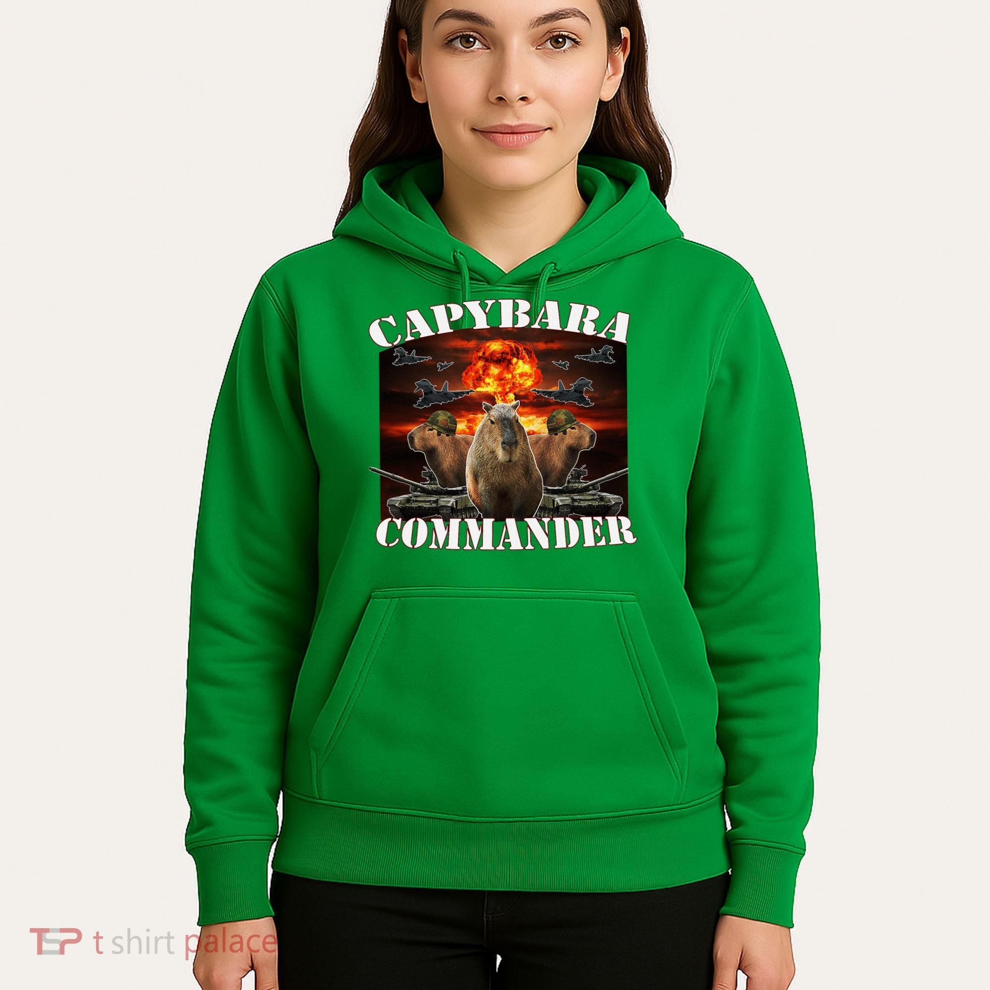 Capybara Commander Funny Capybara Warrior Hoodie