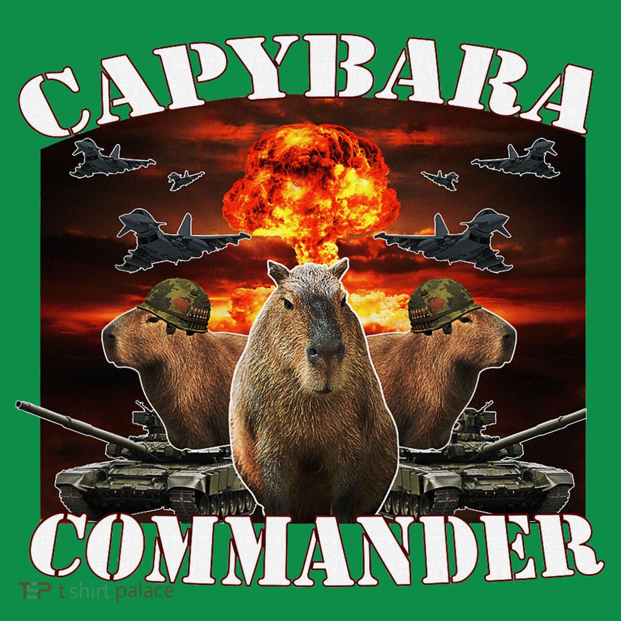 Capybara Commander Funny Capybara Warrior Hoodie