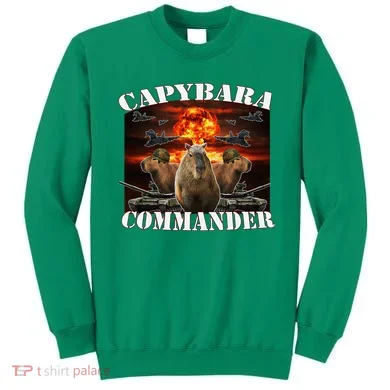 Capybara Commander Funny Capybara Warrior Sweatshirt