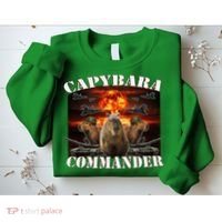 Capybara Commander Funny Capybara Warrior Sweatshirt thumb 2