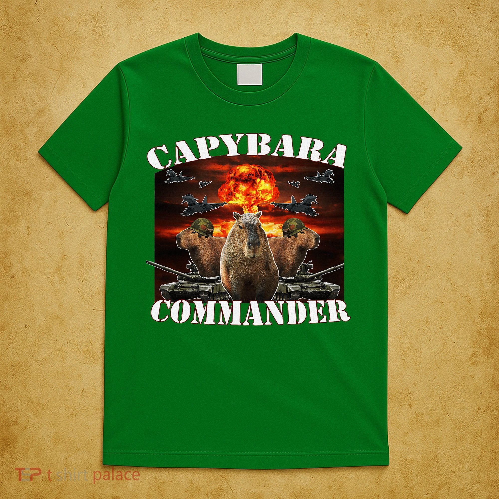 Capybara Commander Funny Capybara Warrior T-Shirt