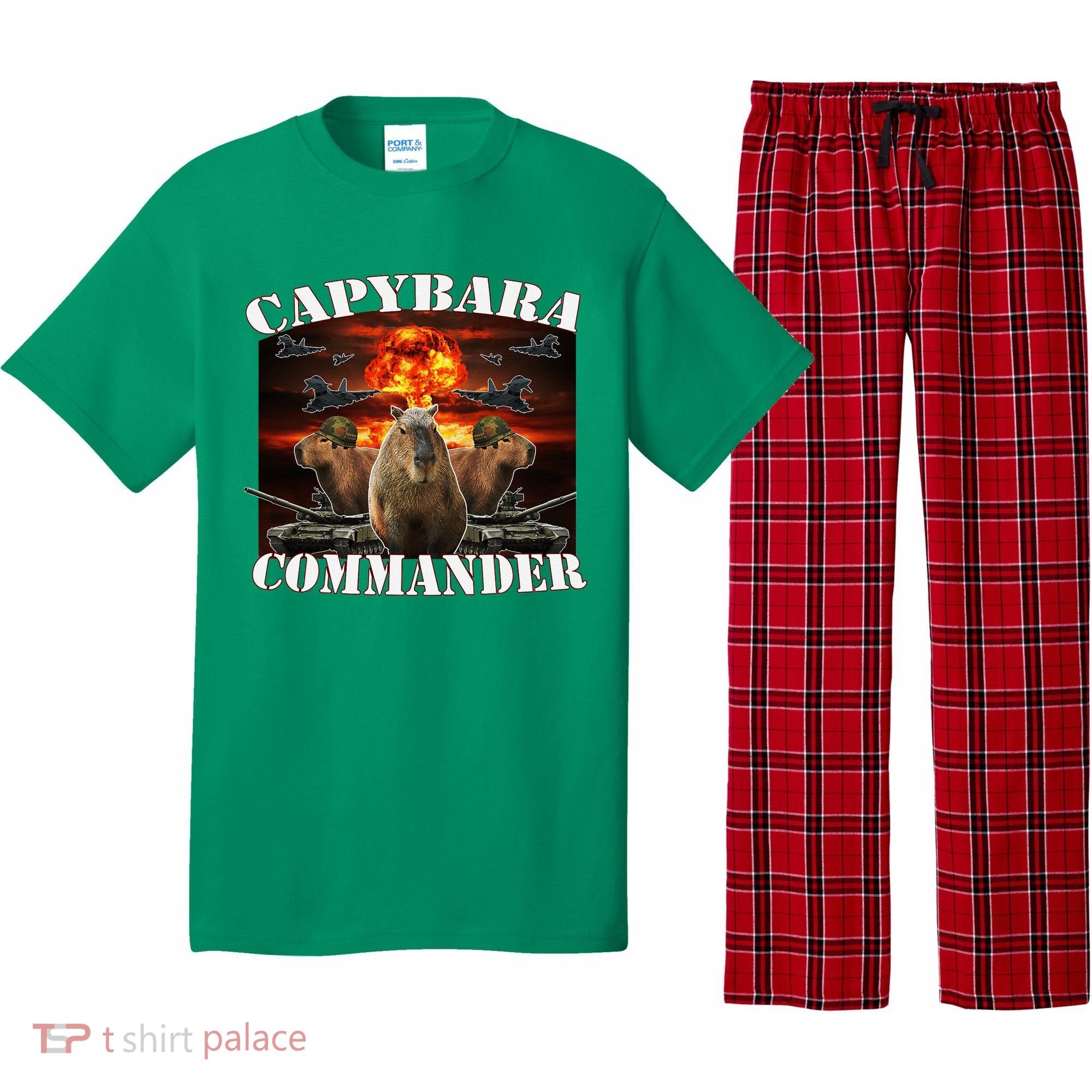 Capybara Commander Funny Capybara Warrior Pajama Set