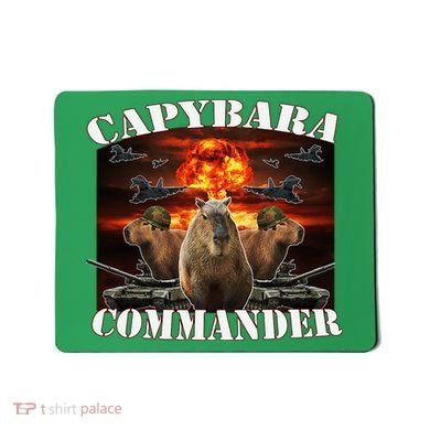 Capybara Commander Funny Capybara Warrior Mousepad