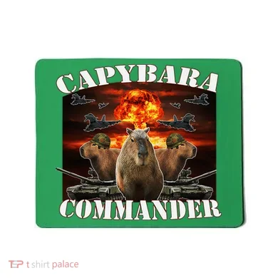 Capybara Commander Funny Capybara Warrior Mousepad