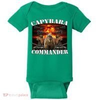 Capybara Commander Funny Capybara Warrior Baby Bodysuit thumb 0