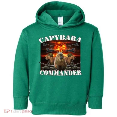 Capybara Commander Funny Capybara Warrior Toddler Hoodie