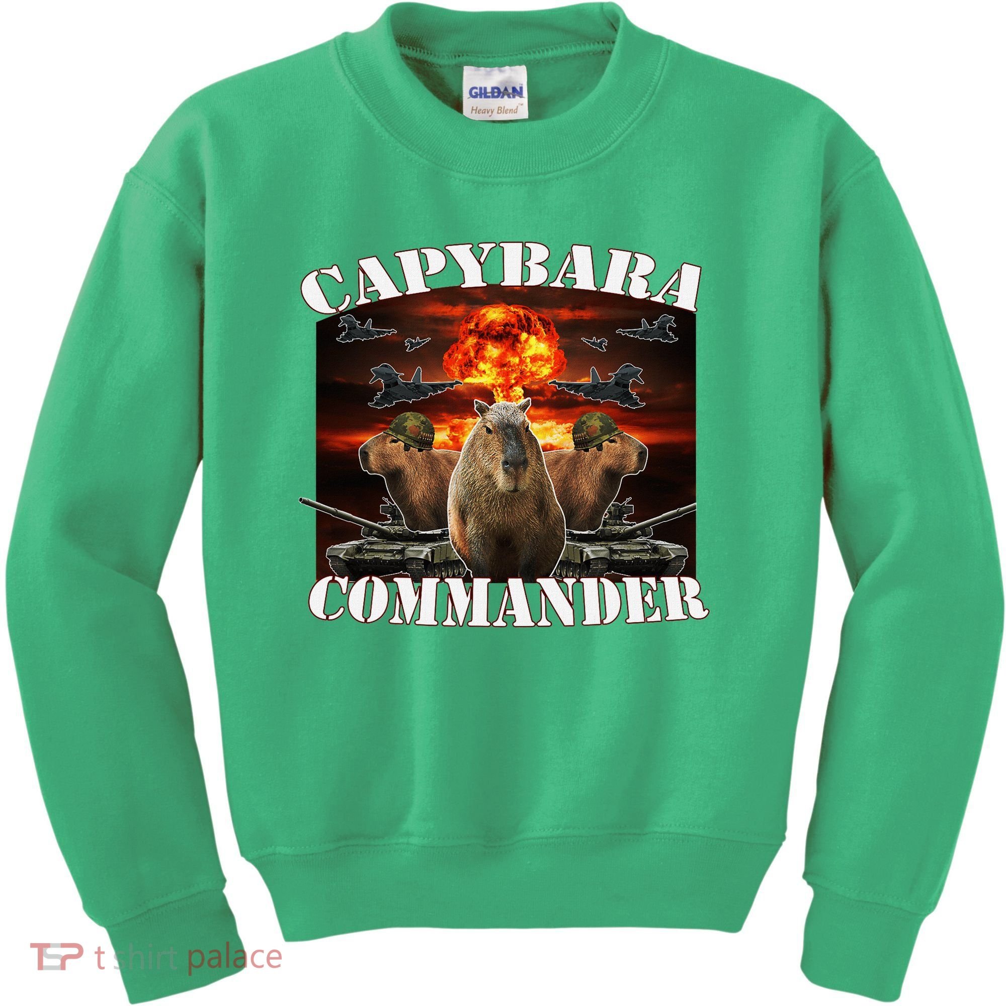 Capybara Commander Funny Capybara Warrior Kids Sweatshirt