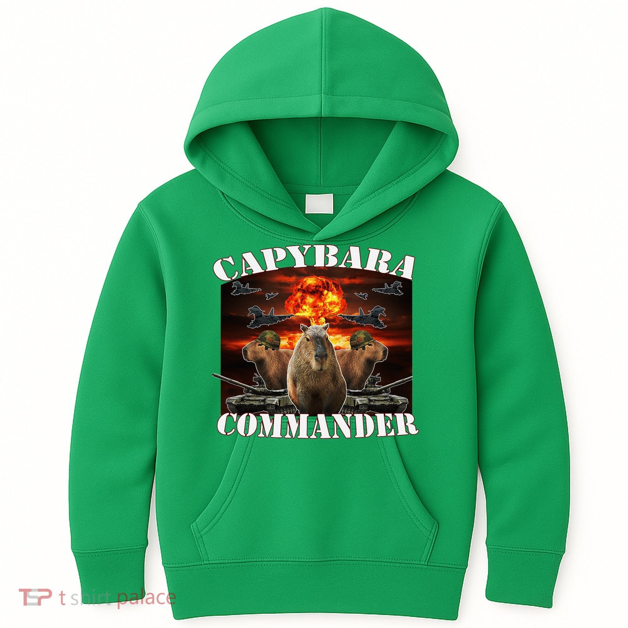 Capybara Commander Funny Capybara Warrior Kids Hoodie