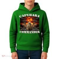 Capybara Commander Funny Capybara Warrior Kids Hoodie thumb 4