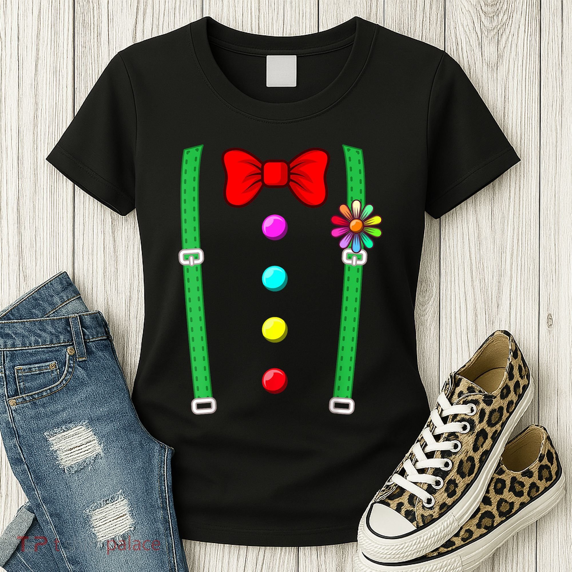 Clown Costume Funny Circus Halloween Costumes Women's T-Shirt
