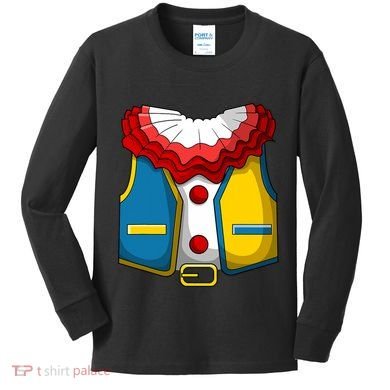 Clown Costume Funny Circus Play Halloween Kids Long Sleeve Shirt