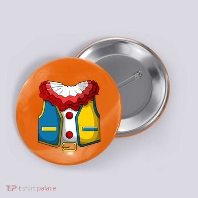 Clown Costume Funny Circus Play Halloween Button