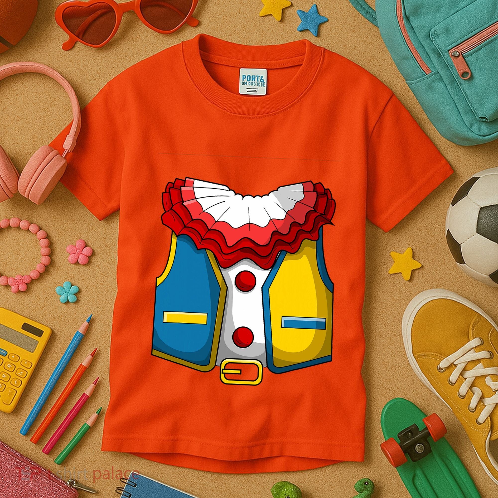 Clown Costume Funny Circus Play Halloween Kids T-Shirt