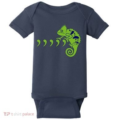 COMMA CHAMELEON FUNNY SONG PARODY MEME Baby Bodysuit