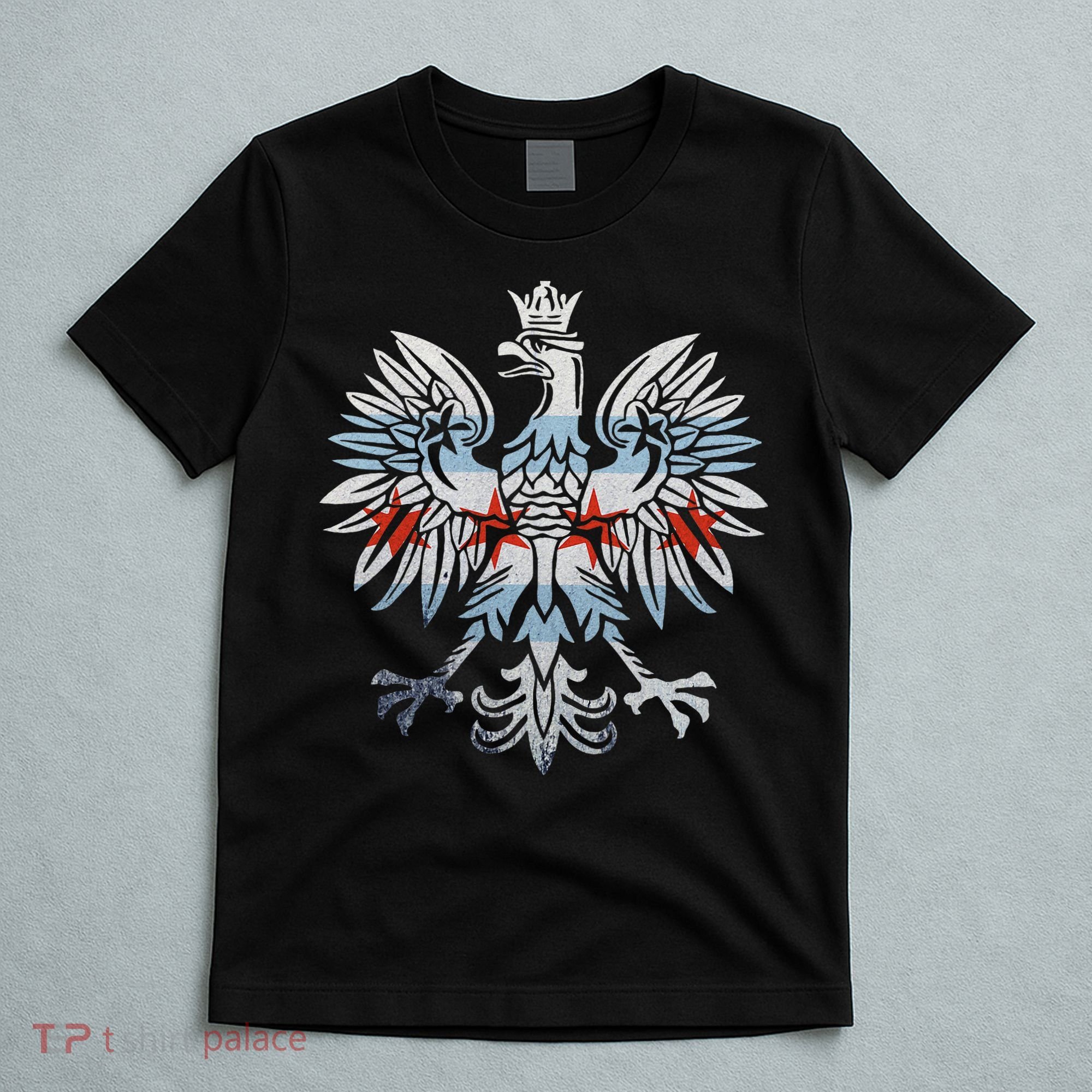 Cool Chicago Flag Polish Eagle Funny Illinois Emblem T-Shirt