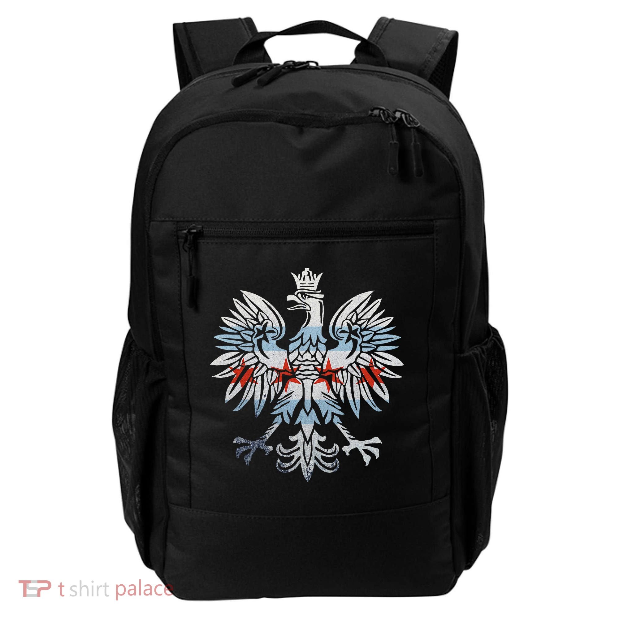 Cool Chicago Flag Polish Eagle Funny Illinois Emblem Backpack