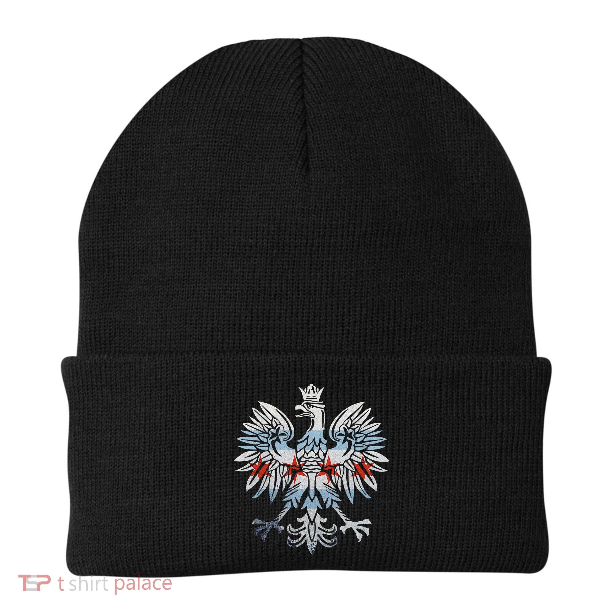 Cool Chicago Flag Polish Eagle Funny Illinois Emblem Beanie