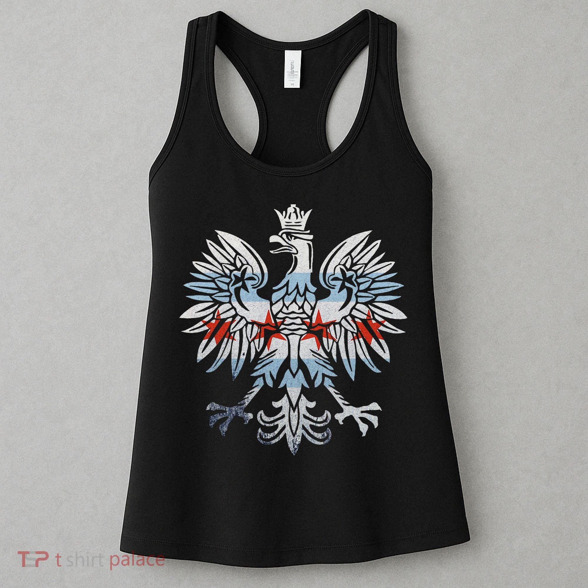 Cool Chicago Flag Polish Eagle Funny Illinois Emblem Women's Tank Top