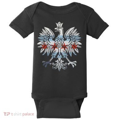 Cool Chicago Flag Polish Eagle Funny Illinois Emblem Baby Bodysuit