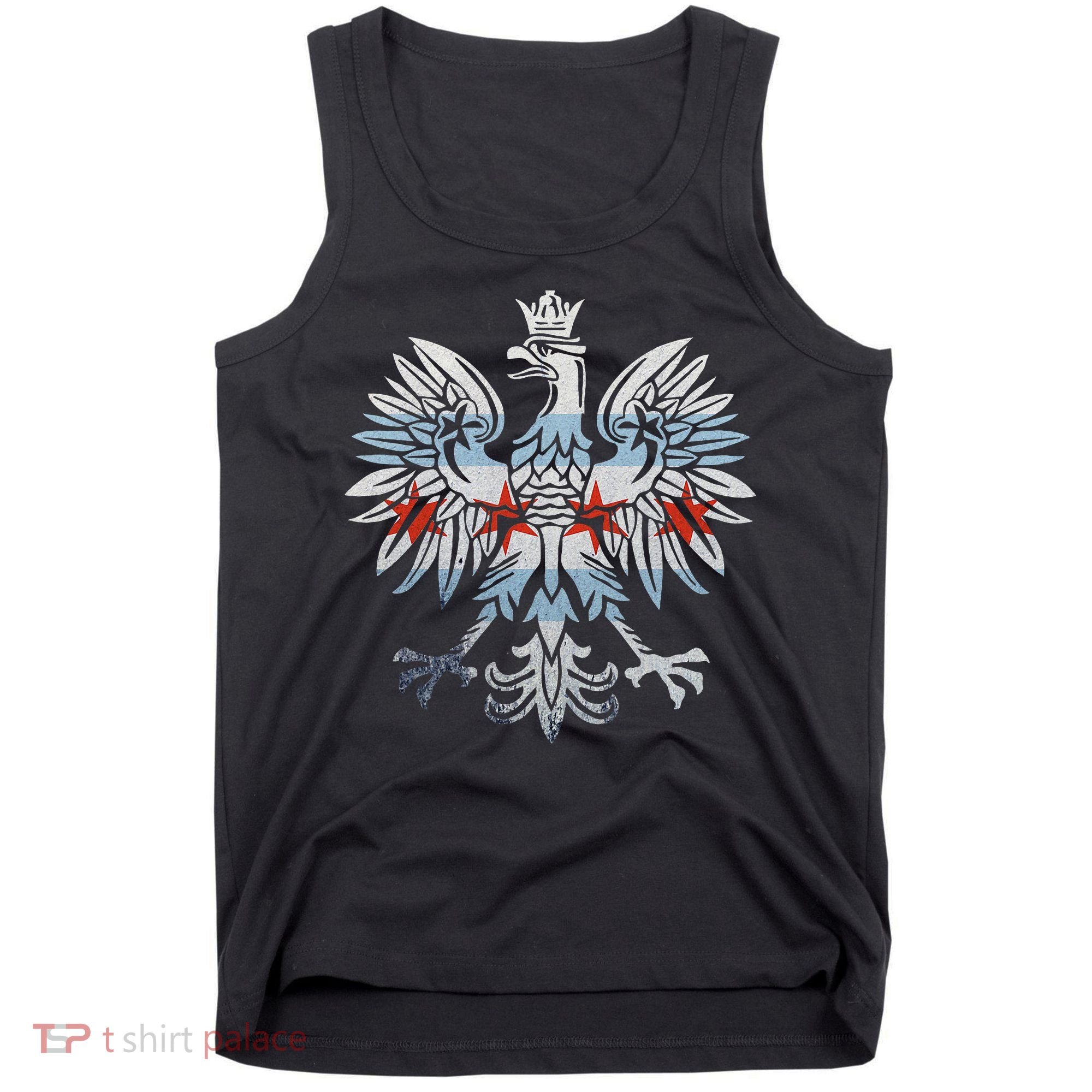 Cool Chicago Flag Polish Eagle Funny Illinois Emblem Tank Top