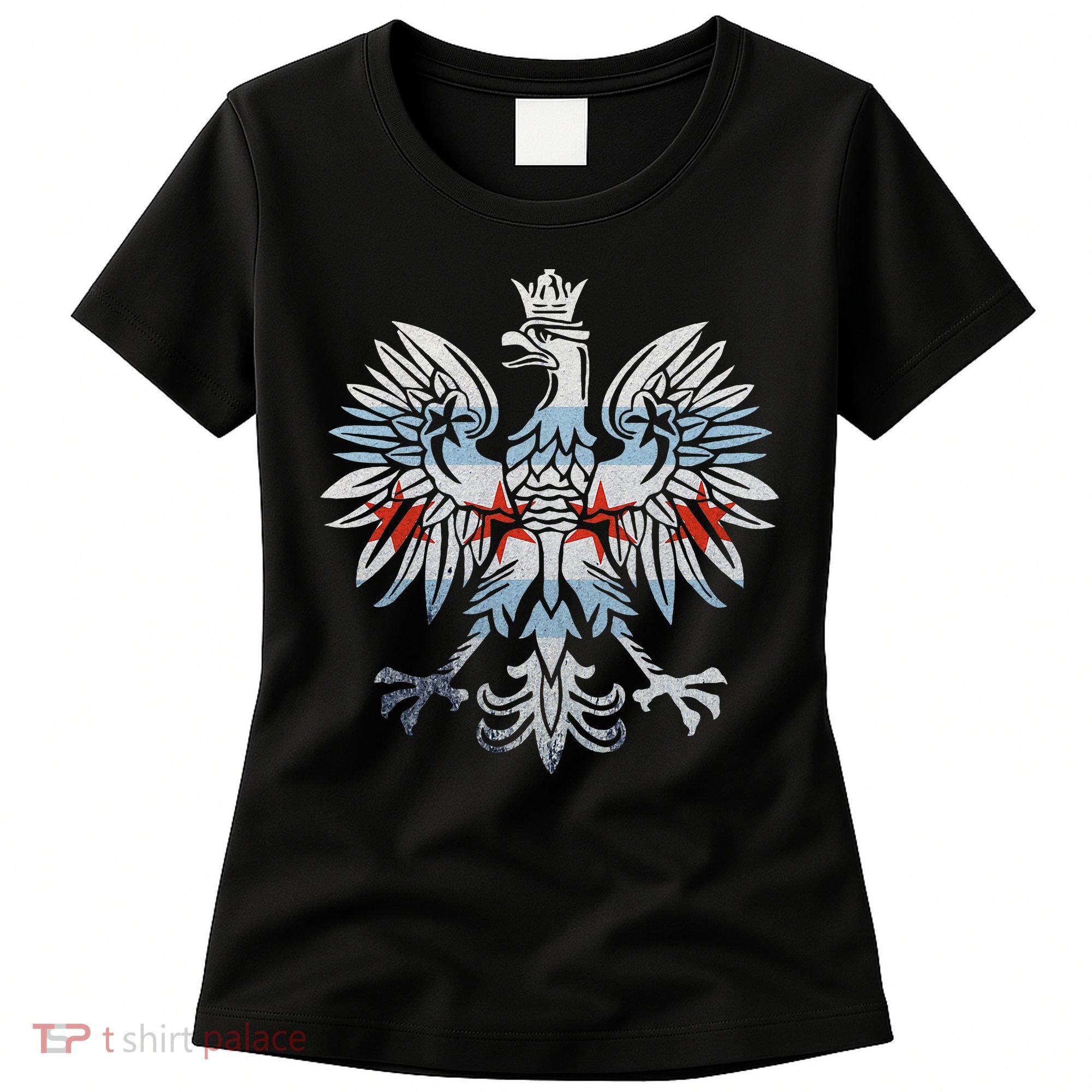 Cool Chicago Flag Polish Eagle Funny Illinois Emblem Women's T-Shirt