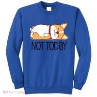 Cute Corgi Gift Funny Dog Lover Not Today Lazy Animal Gift Sweatshirt thumb 0
